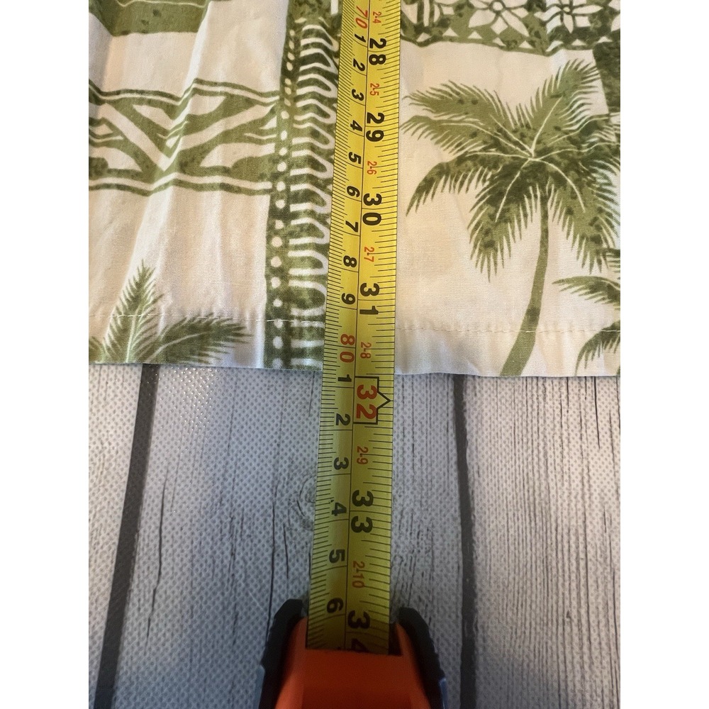 Go Barefoot Hawaiian Tradition Full Button Up Shirt XL Tall Green & White Beachy - Picture 4 of 6